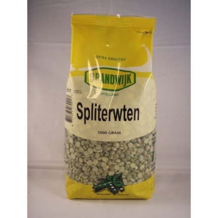 spliterwten groen Brandwijk 1000g gedroogde groene spliterwten
