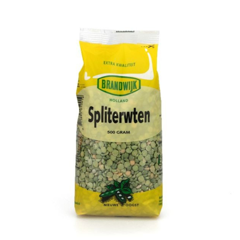 Spliterwten groen Brandwijk 500g spliterwten groen Brandwijk 500g gedroogde groene spliterwten