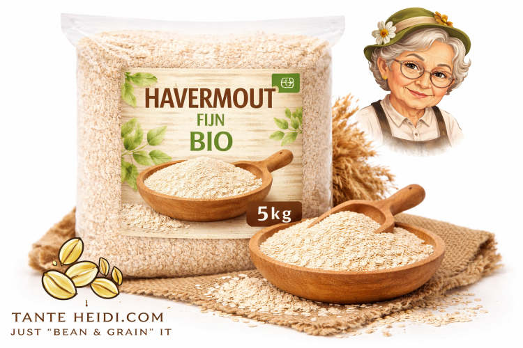 Havermout Fijn BIO 5kg – TanteHeidi havermout fijn bio 5kg biologische havermout ontbijtgranen tanteheidi