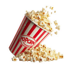 Popcorn in rode en witte beker – knapperige gezonde snack