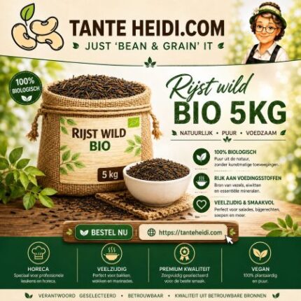 Tante Heidi Wilde Rijst BIO 5 kg, biologische wilde rijst voor smaakvolle gerechten.