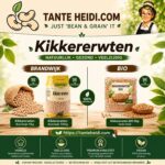 Assortiment kikkererwten van Tante Heidi voor hummus, salades, curry's en stoofgerechten.