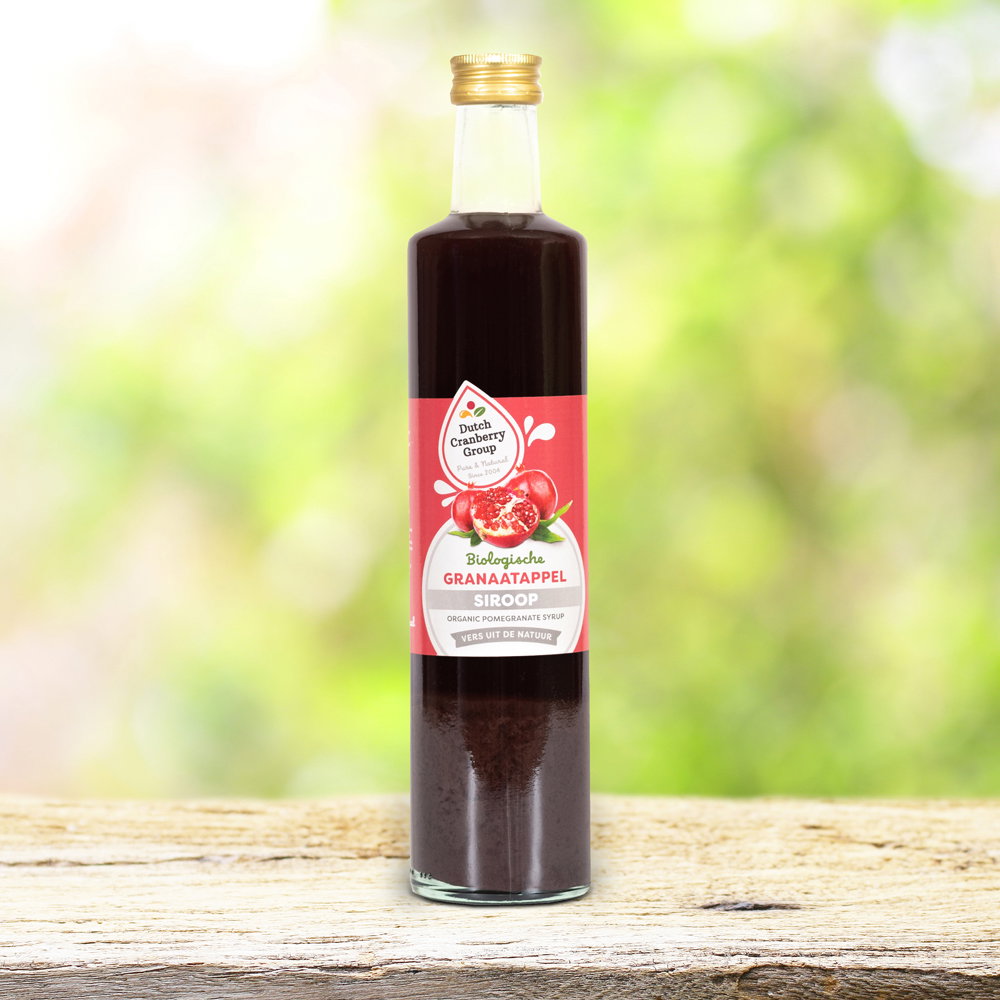 granaatappelsiroop bio dutch cranberry 500ml Granaatappelsiroop bio Dutch Cranberry 500 ml fles