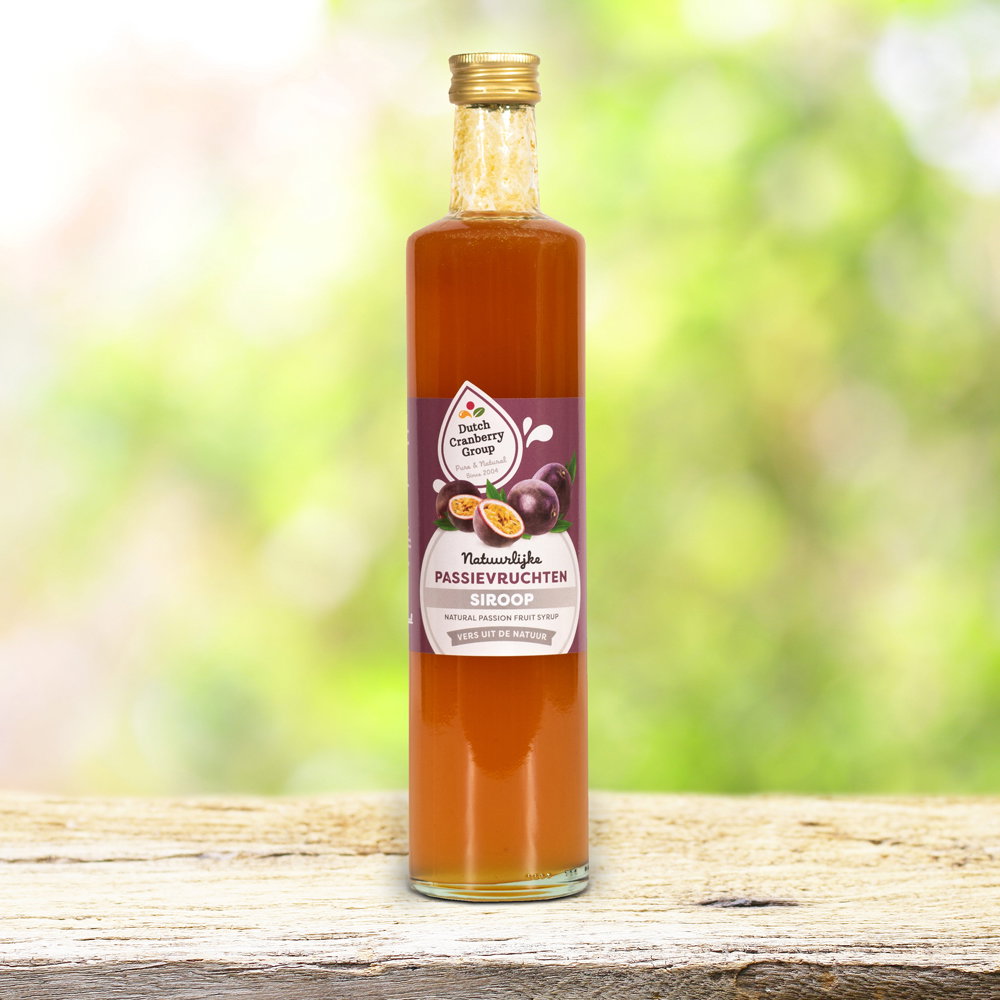 passievruchtensiroop 500ml Passievruchtensiroop Dutch Cranberry 500 ml fles