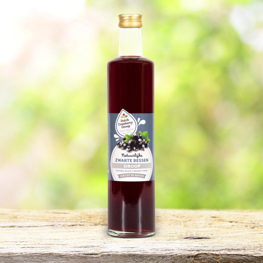 zwartebessensiroop dutch cranberry 500ml Zwarte bessensiroop Dutch Cranberry 500 ml fles
