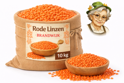 Rode linzen 10kg Brandwijk grootverpakking jute zak
