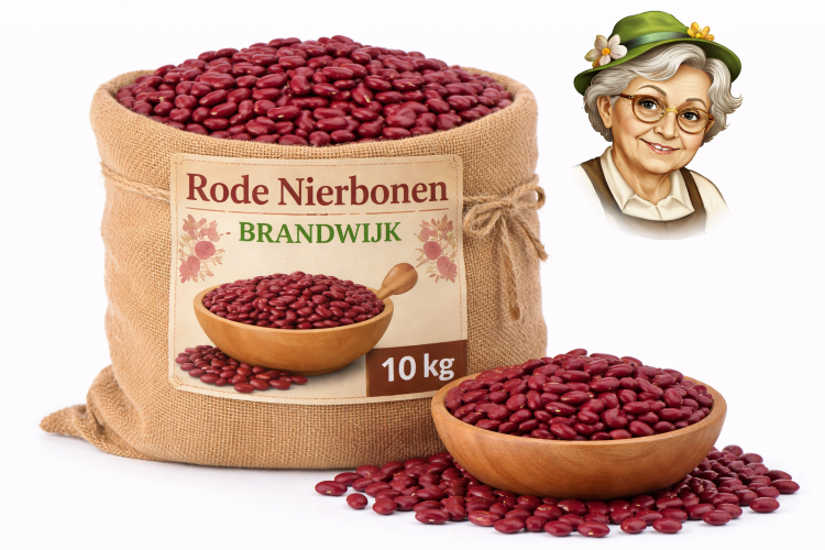 Rode nierbonen Brandwijk 10kg – jute zak Rode nierbonen 10kg Brandwijk grootverpakking