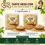 Assortiment gerstevlokken van Tante Heidi voor ontbijt, bakrecepten en warme gerechten.